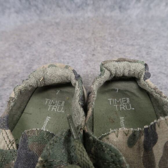 Time and Tru Shoes Womens 7 Casual Sneakers Slip On Flats Camo Stretch Green - Picture 11 of 13